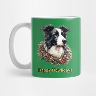 Happy Howlidays Border Collie Mug